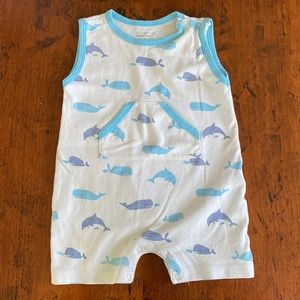 Kissy Love - sleeveless whale/dolphin onesie